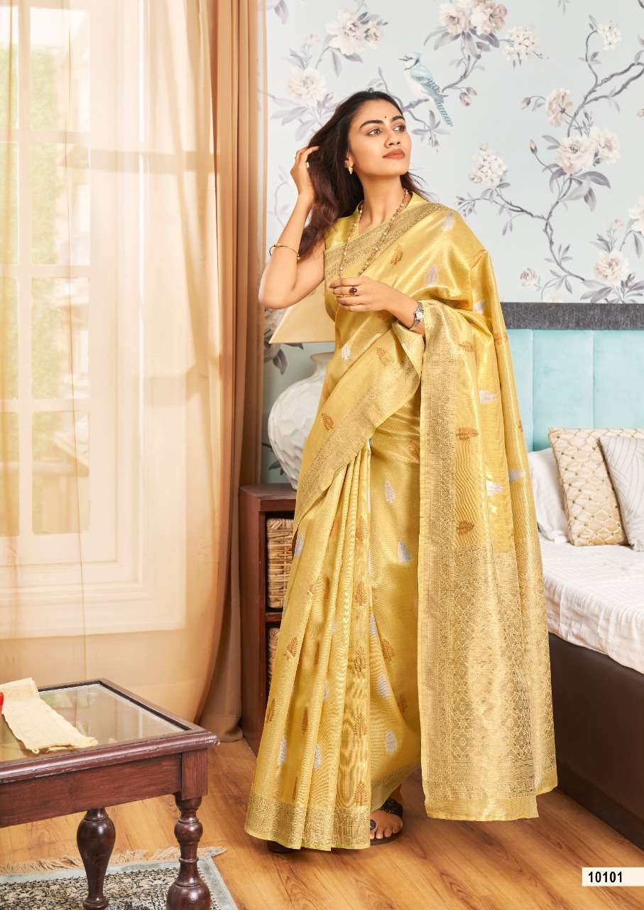 MERAKI BY REVANTA 10101 TO 10105 SERIES INDIAN TRADITIONAL WEAR COLLECTION BEAUTIFUL STYLISH FANCY COLORFUL PARTY WEAR & OCCASIONAL WEAR KORA SILK SAREES AT WHOLESALE PRICE