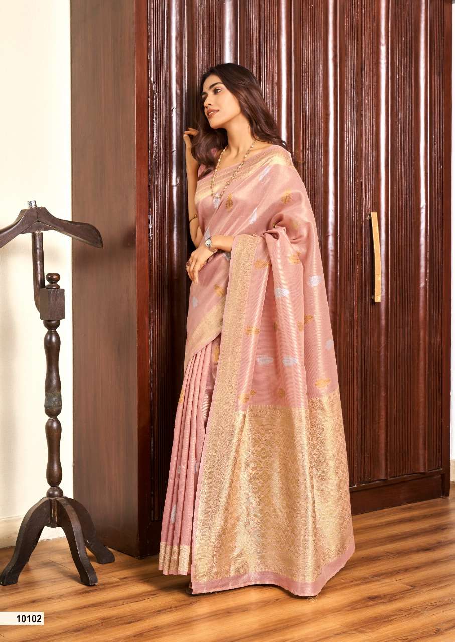 MERAKI BY REVANTA 10101 TO 10105 SERIES INDIAN TRADITIONAL WEAR COLLECTION BEAUTIFUL STYLISH FANCY COLORFUL PARTY WEAR & OCCASIONAL WEAR KORA SILK SAREES AT WHOLESALE PRICE