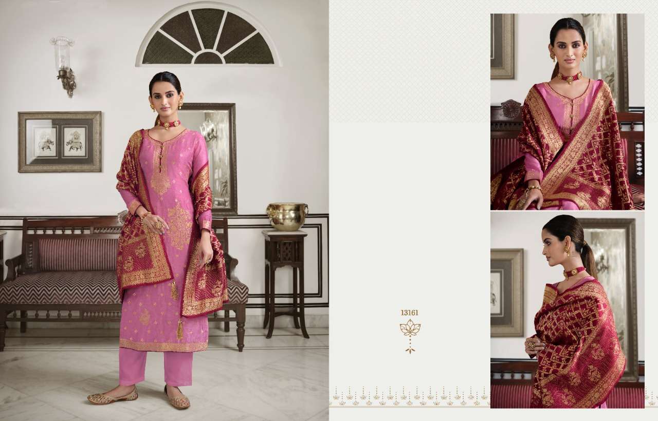 TRADITIONAL VOL-3 BY ZISA 13161 TO 13166 SERIES BEAUTIFUL SUITS COLORFUL STYLISH FANCY CASUAL WEAR & ETHNIC WEAR PURE DOLA JACQUARD DRESSES AT WHOLESALE PRICE