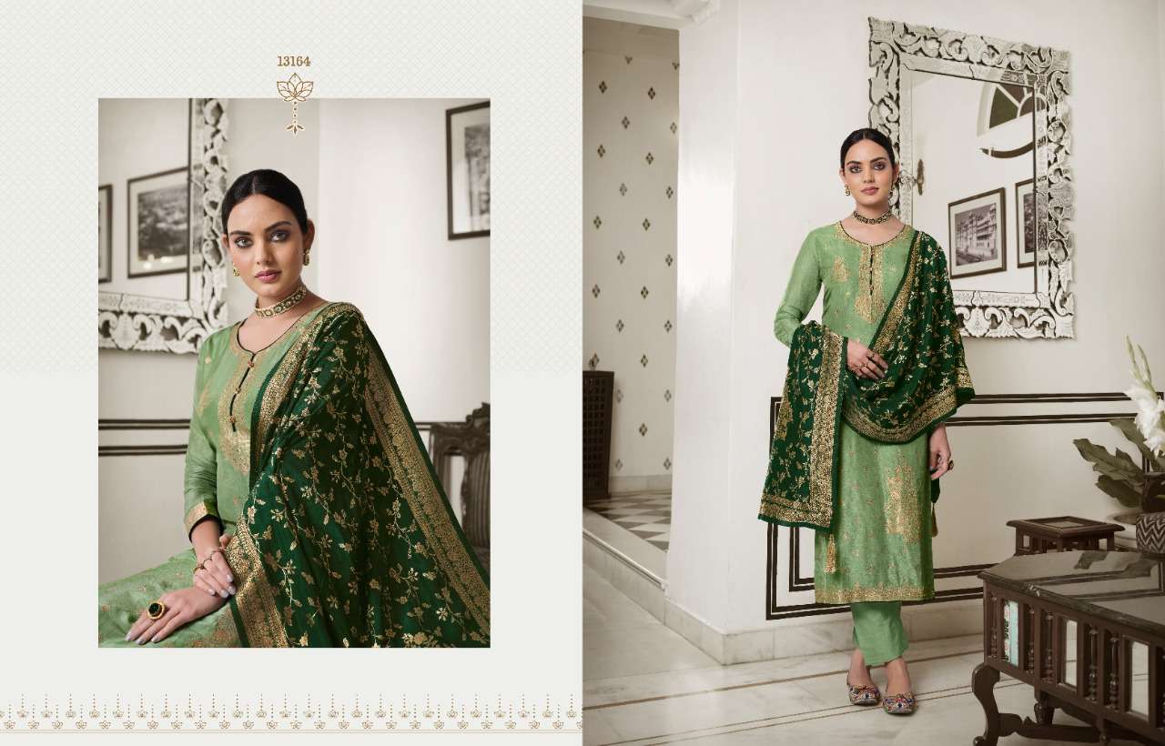 TRADITIONAL VOL-3 BY ZISA 13161 TO 13166 SERIES BEAUTIFUL SUITS COLORFUL STYLISH FANCY CASUAL WEAR & ETHNIC WEAR PURE DOLA JACQUARD DRESSES AT WHOLESALE PRICE
