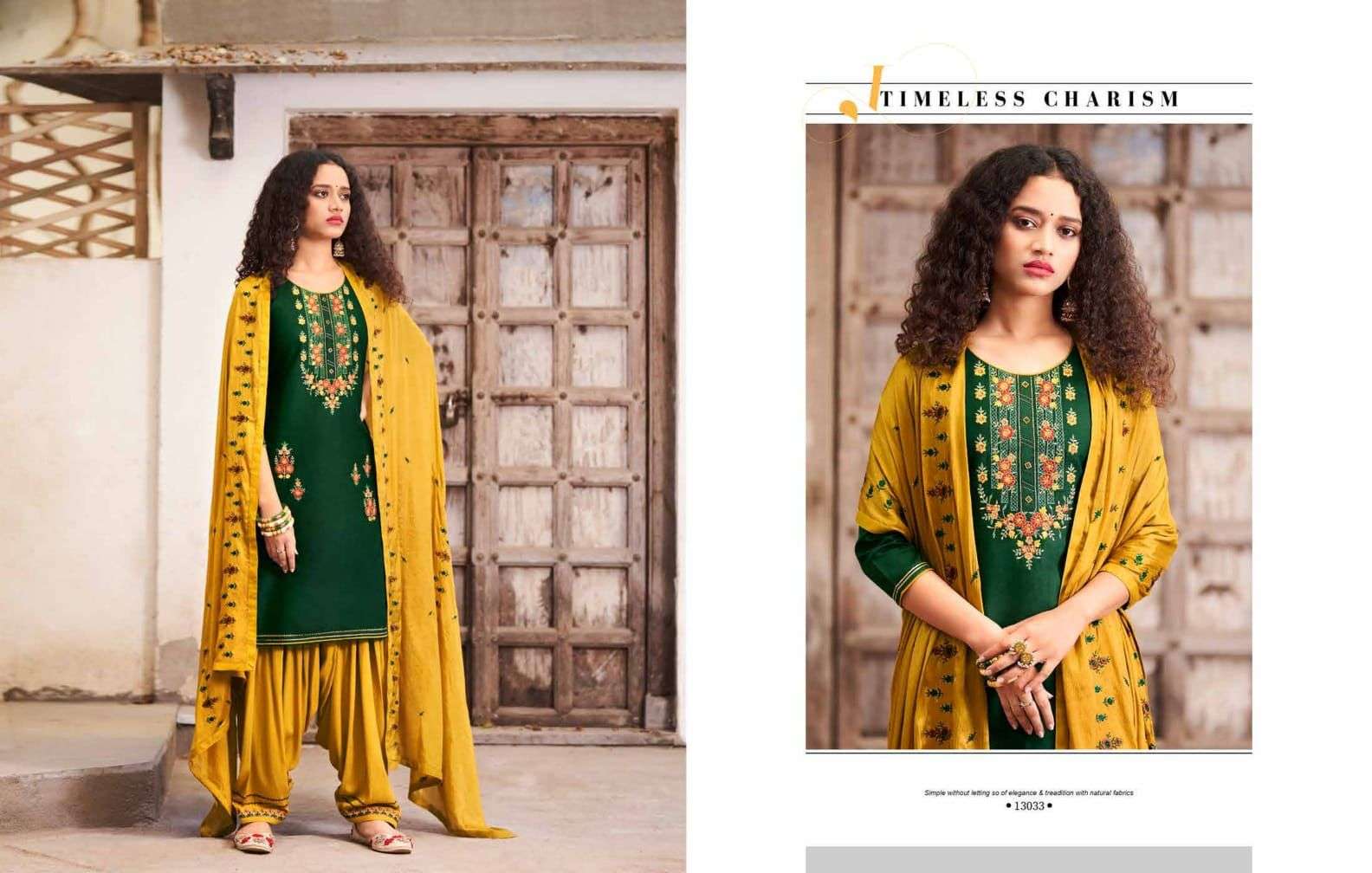 ZARKAN BY PATIYALA BY KALAROOP 13033 TO 13038 SERIES BEAUTIFUL SUITS COLORFUL STYLISH FANCY CASUAL WEAR & ETHNIC WEAR JAM SILK DRESSES AT WHOLESALE PRICE
