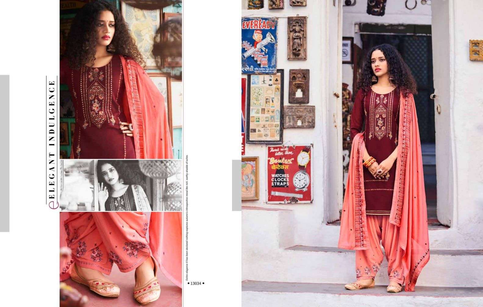 ZARKAN BY PATIYALA BY KALAROOP 13033 TO 13038 SERIES BEAUTIFUL SUITS COLORFUL STYLISH FANCY CASUAL WEAR & ETHNIC WEAR JAM SILK DRESSES AT WHOLESALE PRICE