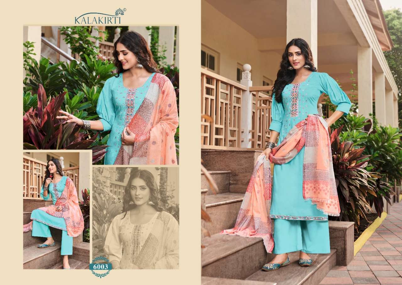 SAFAR BY KALAKIRTI 6001 TO 6006 SERIES BEAUTIFUL SUITS COLORFUL STYLISH FANCY CASUAL WEAR & ETHNIC WEAR PURE CAMBRIC PRINT DRESSES AT WHOLESALE PRICE