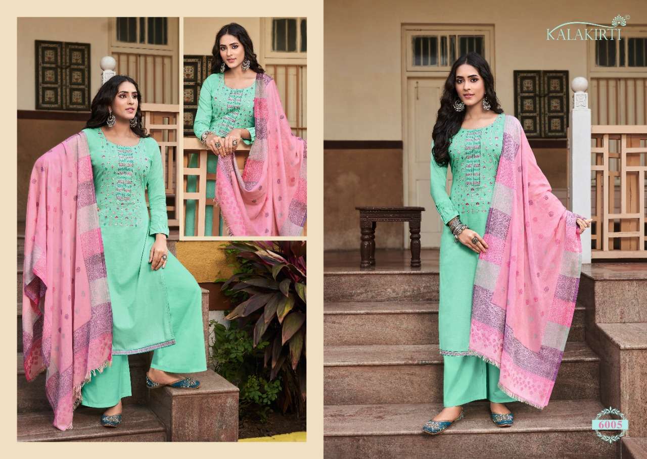 SAFAR BY KALAKIRTI 6001 TO 6006 SERIES BEAUTIFUL SUITS COLORFUL STYLISH FANCY CASUAL WEAR & ETHNIC WEAR PURE CAMBRIC PRINT DRESSES AT WHOLESALE PRICE