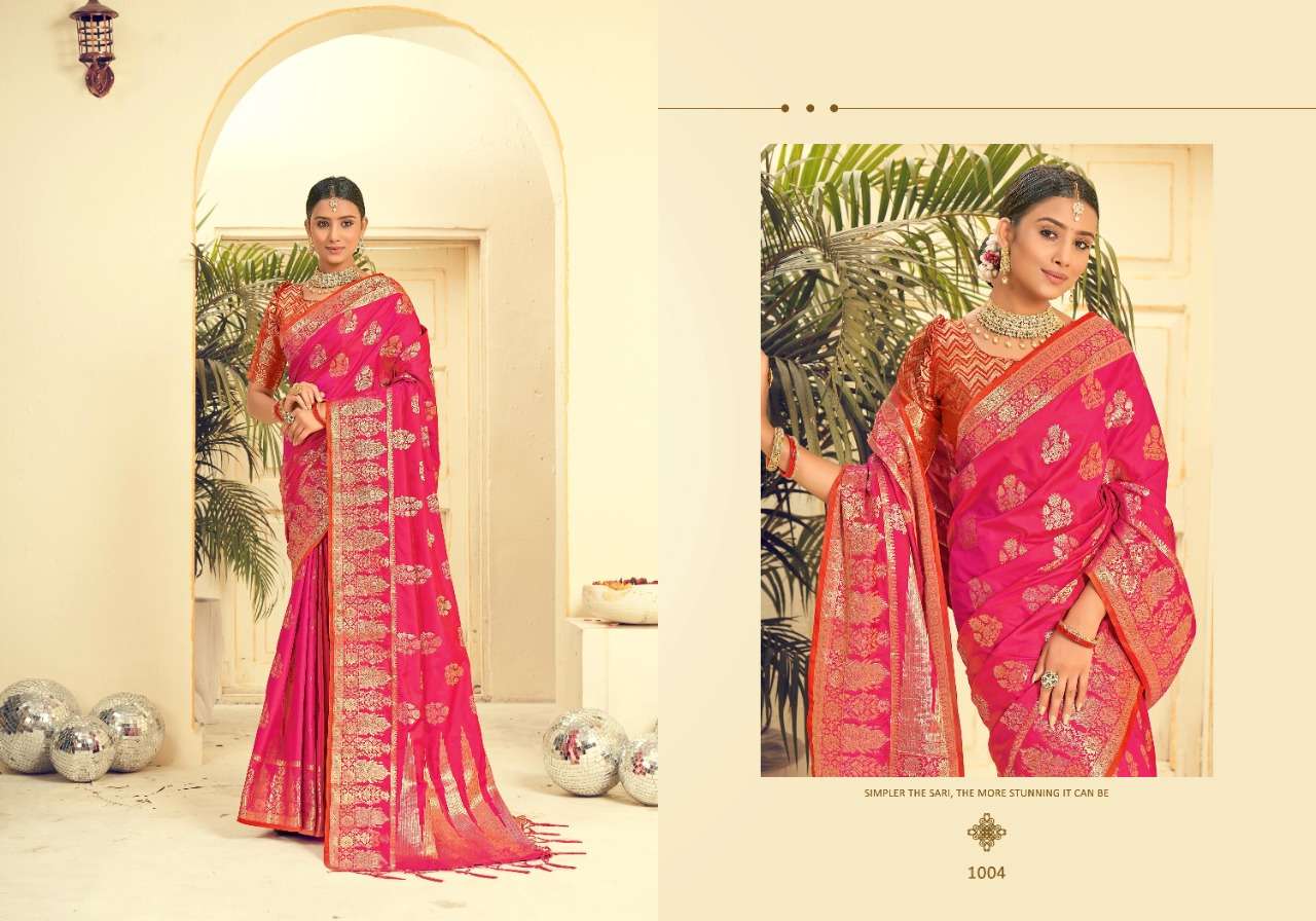 NALLINI VOL-3 BY SAROJ 1001 TO 1006 SERIES INDIAN TRADITIONAL WEAR COLLECTION BEAUTIFUL STYLISH FANCY COLORFUL PARTY WEAR & OCCASIONAL WEAR LICHI SILK SAREES AT WHOLESALE PRICE