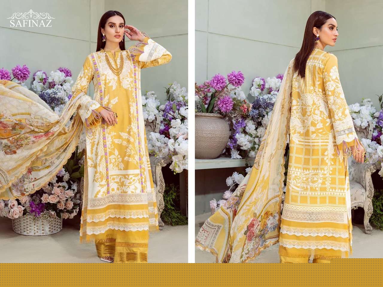 FIRDOUS VOL-6 BY SAFINAZ 1001 TO 1004 SERIES BEAUTIFUL PAKISTANI SUITS STYLISH FANCY COLORFUL PARTY WEAR & OCCASIONAL WEAR PURE LAWN COTTON WITH EMBROIDERY DRESSES AT WHOLESALE PRICE