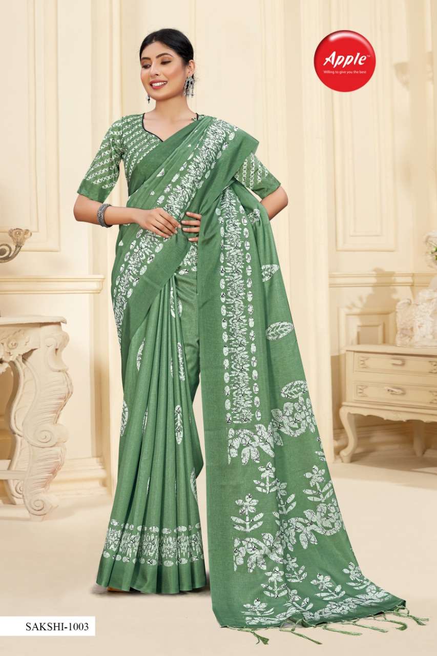 SAKSHI VOL-10 BY APPLE 1001 TO 1008 SERIES INDIAN TRADITIONAL WEAR COLLECTION BEAUTIFUL STYLISH FANCY COLORFUL PARTY WEAR & OCCASIONAL WEAR MANIPURI SAREES AT WHOLESALE PRICE