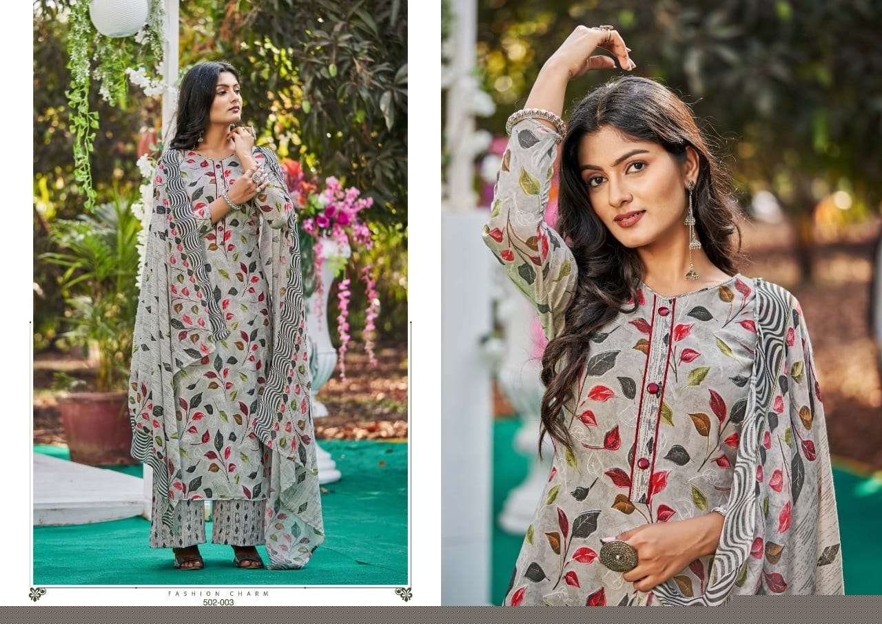 KIARA BY ADEEVA TRENDZ 502-001 TO 502-010 SERIES BEAUTIFUL SUITS COLORFUL STYLISH FANCY CASUAL WEAR & ETHNIC WEAR PURE COTTON PRINT DRESSES AT WHOLESALE PRICE