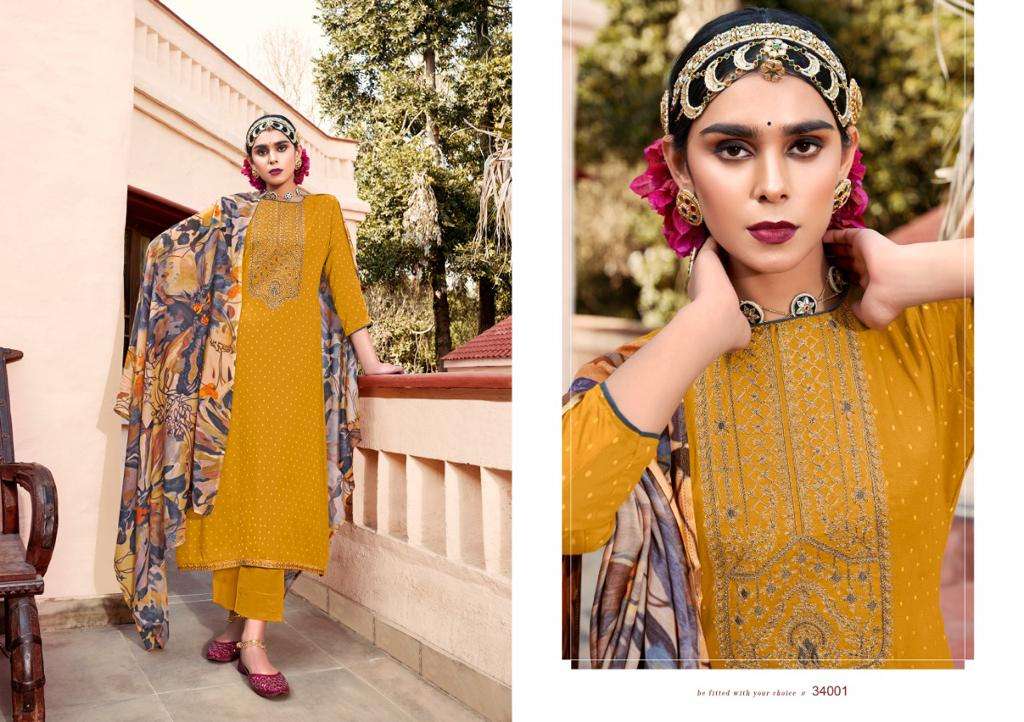 EHAANI BY SELTOS 34001 TO 34006 SERIES BEAUTIFUL SUITS COLORFUL STYLISH FANCY CASUAL WEAR & ETHNIC WEAR VISCOSE RAYON SILK DRESSES AT WHOLESALE PRICE