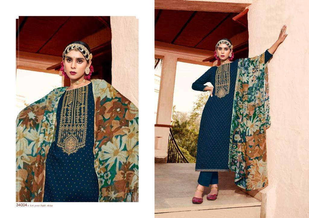 EHAANI BY SELTOS 34001 TO 34006 SERIES BEAUTIFUL SUITS COLORFUL STYLISH FANCY CASUAL WEAR & ETHNIC WEAR VISCOSE RAYON SILK DRESSES AT WHOLESALE PRICE