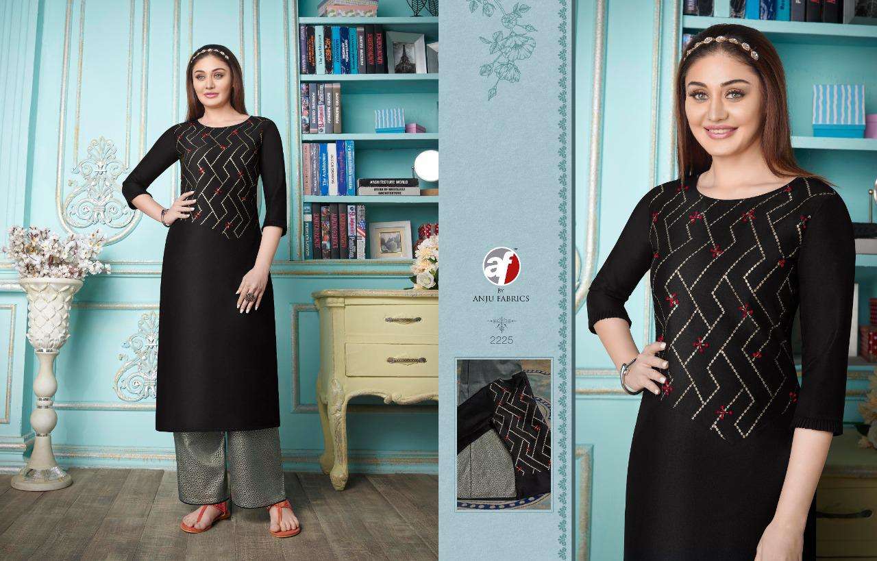 Zoya Vol-5 By Anju Fabrics 2221 To 2228 Series Designer Stylish Fancy Colorful Beautiful Party Wear & Ethnic Wear Collection Bemberg Silk Kurtis With Bottom At Wholesale Price