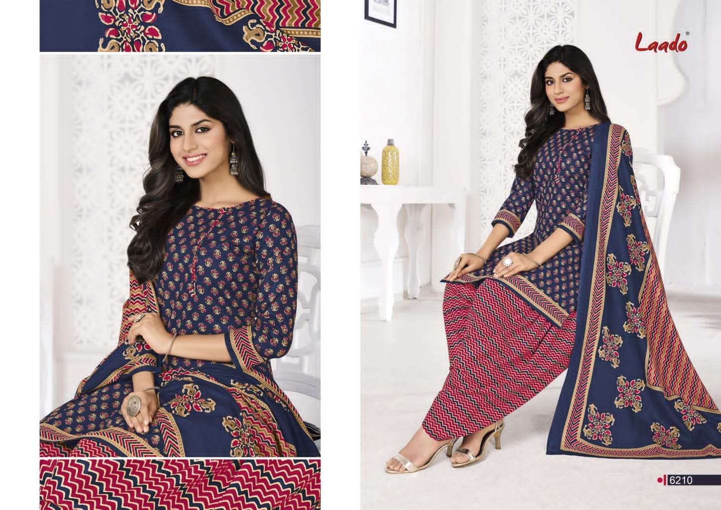 LAADO VOL-62 BY LAADO 6201 TO 6220 SERIES BEAUTIFUL SUITS STYLISH FANCY COLORFUL PARTY WEAR & OCCASIONAL WEAR PURE COTTON PRINTED DRESSES AT WHOLESALE PRICE