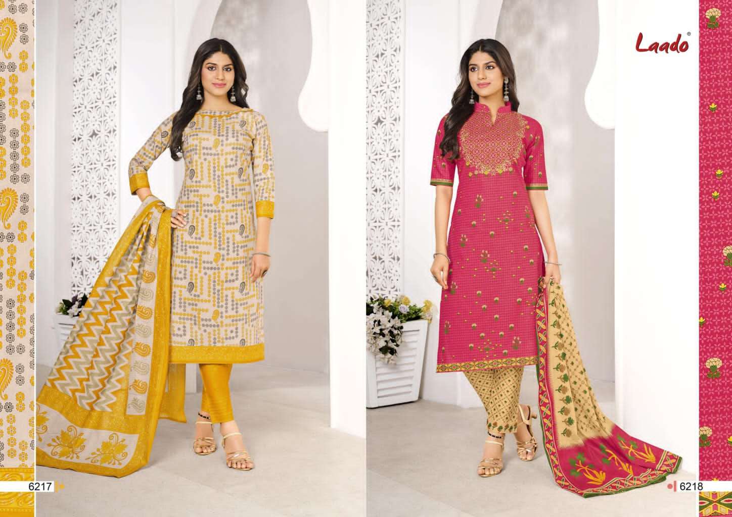 LAADO VOL-62 BY LAADO 6201 TO 6220 SERIES BEAUTIFUL SUITS STYLISH FANCY COLORFUL PARTY WEAR & OCCASIONAL WEAR PURE COTTON PRINTED DRESSES AT WHOLESALE PRICE