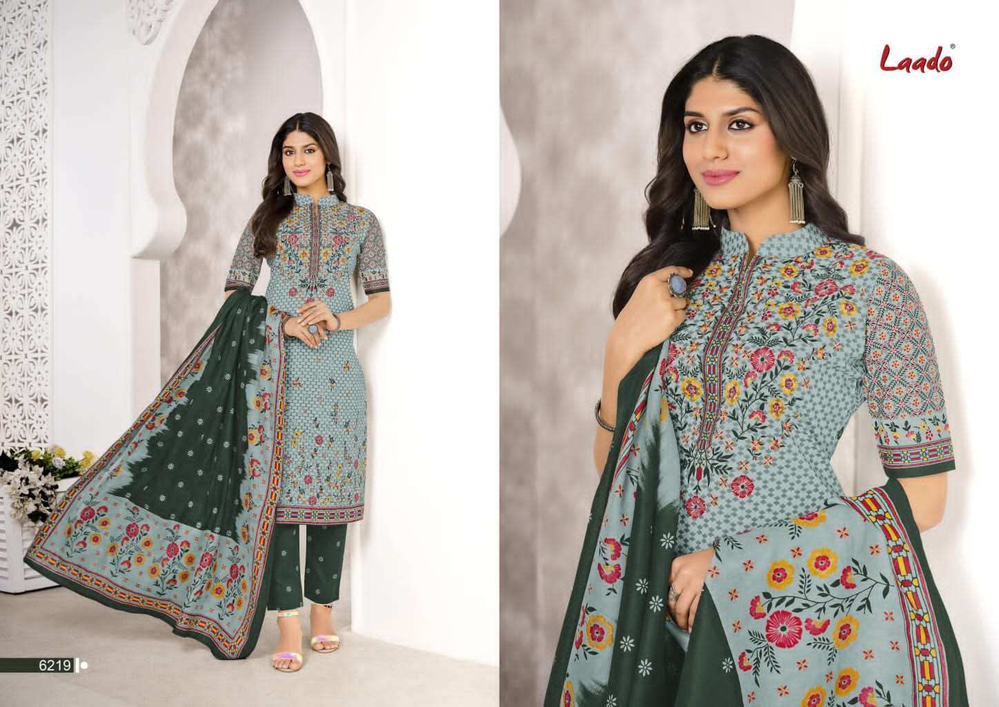 LAADO VOL-62 BY LAADO 6201 TO 6220 SERIES BEAUTIFUL SUITS STYLISH FANCY COLORFUL PARTY WEAR & OCCASIONAL WEAR PURE COTTON PRINTED DRESSES AT WHOLESALE PRICE