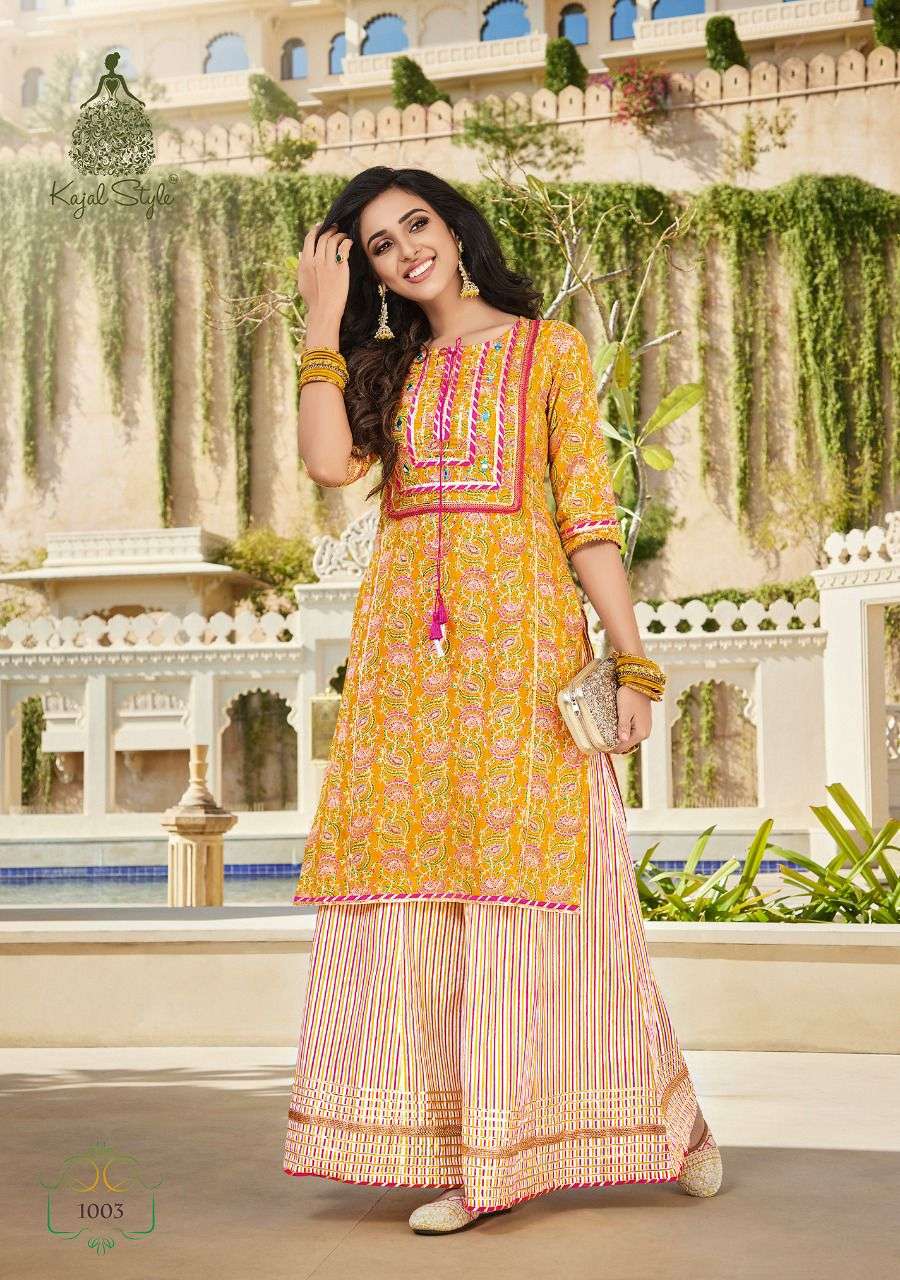 ELIZA BY KAJAL STYLE 1001 TO 1008 SERIES DESIGNER STYLISH FANCY COLORFUL BEAUTIFUL PARTY WEAR & ETHNIC WEAR COLLECTION HEAVY COTTON KURTIS WITH BOTTOM AT WHOLESALE PRICE