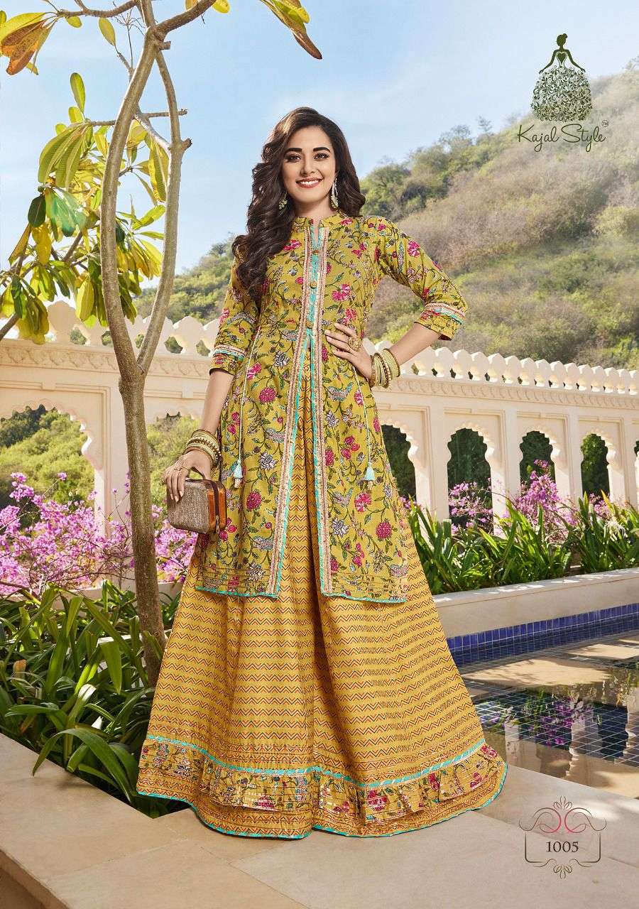 ELIZA BY KAJAL STYLE 1001 TO 1008 SERIES DESIGNER STYLISH FANCY COLORFUL BEAUTIFUL PARTY WEAR & ETHNIC WEAR COLLECTION HEAVY COTTON KURTIS WITH BOTTOM AT WHOLESALE PRICE