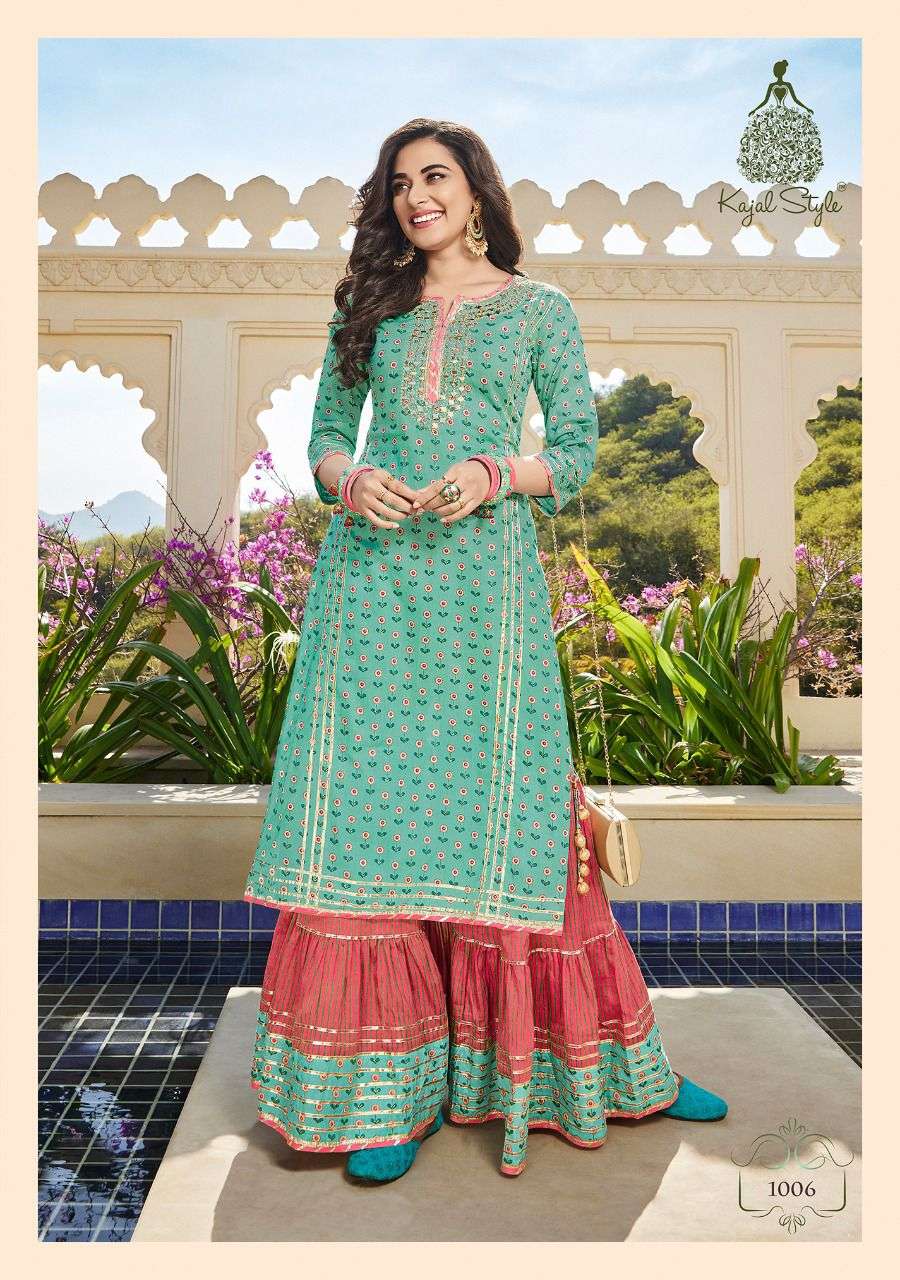 ELIZA BY KAJAL STYLE 1001 TO 1008 SERIES DESIGNER STYLISH FANCY COLORFUL BEAUTIFUL PARTY WEAR & ETHNIC WEAR COLLECTION HEAVY COTTON KURTIS WITH BOTTOM AT WHOLESALE PRICE