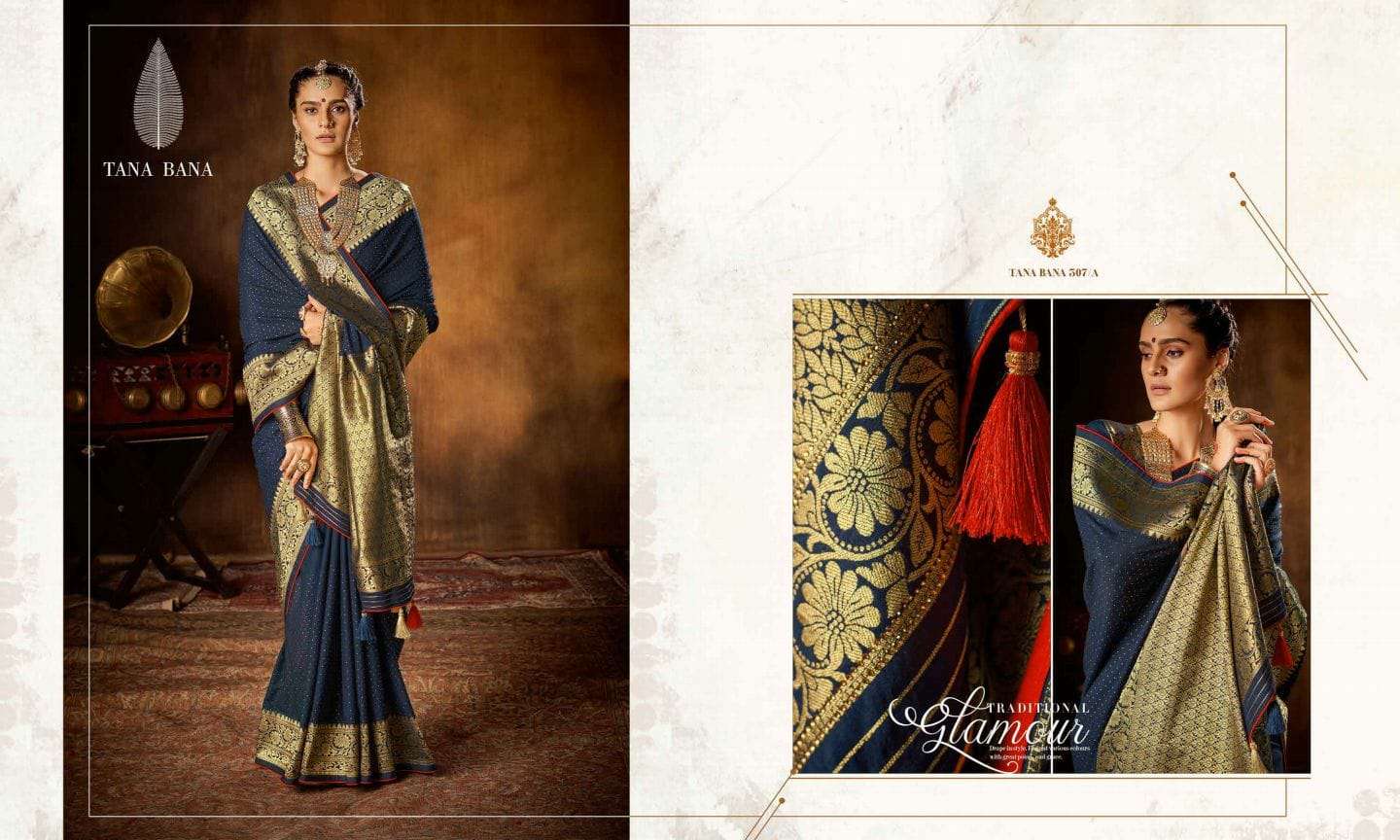 TANA BANA 307 COLOURS BY TANA BANA 307-A TO 307-E SERIES INDIAN TRADITIONAL WEAR COLLECTION BEAUTIFUL STYLISH FANCY COLORFUL PARTY WEAR & OCCASIONAL WEAR PURE SILK SAREES AT WHOLESALE PRICE