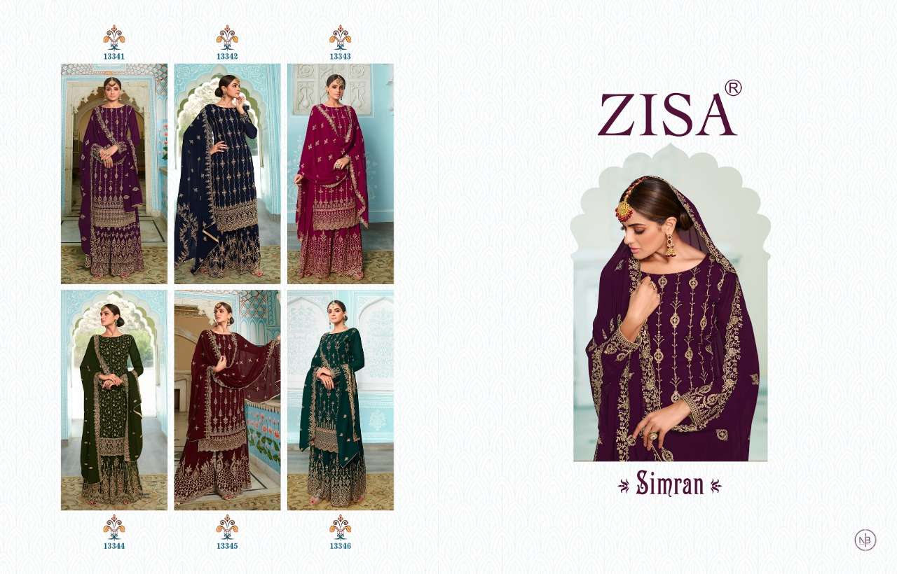 SIMRAN BY ZISA 13341 TO 13346 SERIES BEAUTIFUL SHARARA SUITS COLORFUL STYLISH FANCY CASUAL WEAR & ETHNIC WEAR BLOOMING GEORGETTE DRESSES AT WHOLESALE PRICE