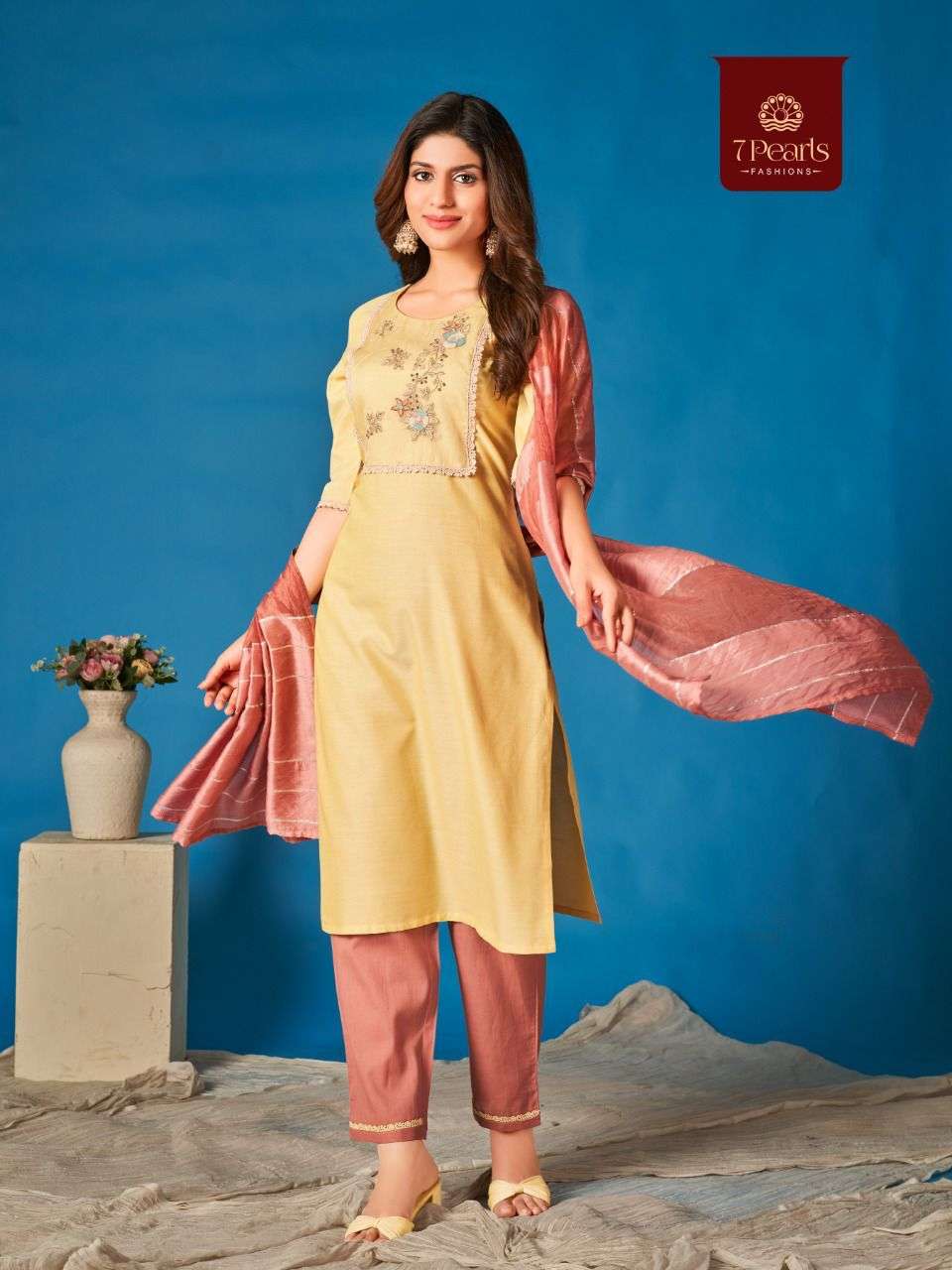 IMPRESSION BY 7 PEARLS 01 TO 04 SERIES BEAUTIFUL SUITS COLORFUL STYLISH FANCY CASUAL WEAR & ETHNIC WEAR COTTON EMBROIDERED DRESSES AT WHOLESALE PRICE