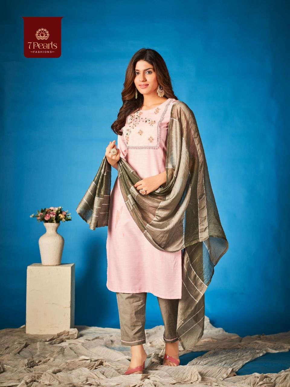 IMPRESSION BY 7 PEARLS 01 TO 04 SERIES BEAUTIFUL SUITS COLORFUL STYLISH FANCY CASUAL WEAR & ETHNIC WEAR COTTON EMBROIDERED DRESSES AT WHOLESALE PRICE