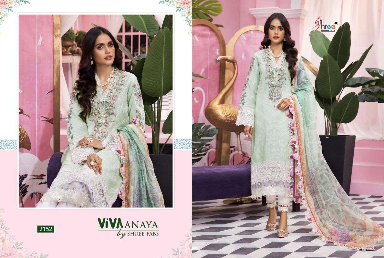 Viva Anaya By Shree Fabs 2147 To 2152 Series Beautiful Stylish Pakistani Suits Fancy Colorful Casual Wear & Ethnic Wear & Ready To Wear Pure Lawn Cotton Embroidery Dresses At Wholesale Price