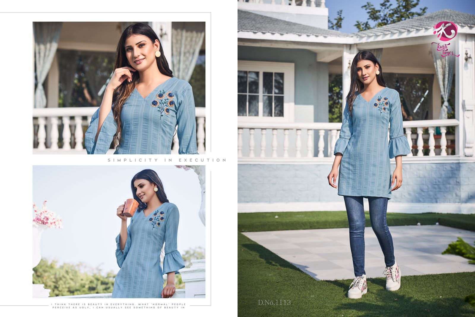 BLOOM BY KURTI TIMES 1111 TO 1114 SERIES DESIGNER STYLISH FANCY COLORFUL BEAUTIFUL PARTY WEAR & ETHNIC WEAR COLLECTION VISCOSE EMBROIDERY KURTIS AT WHOLESALE PRICE