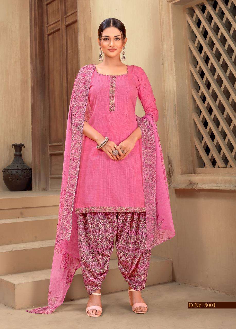 EKTA VOL-8 BY SHIV GORI SILK MILLS 8001 TO 8012 SERIES BEAUTIFUL STYLISH SUITS FANCY COLORFUL CASUAL WEAR & ETHNIC WEAR & READY TO WEAR HEAVY COTTON PRINTED DRESSES AT WHOLESALE PRICE