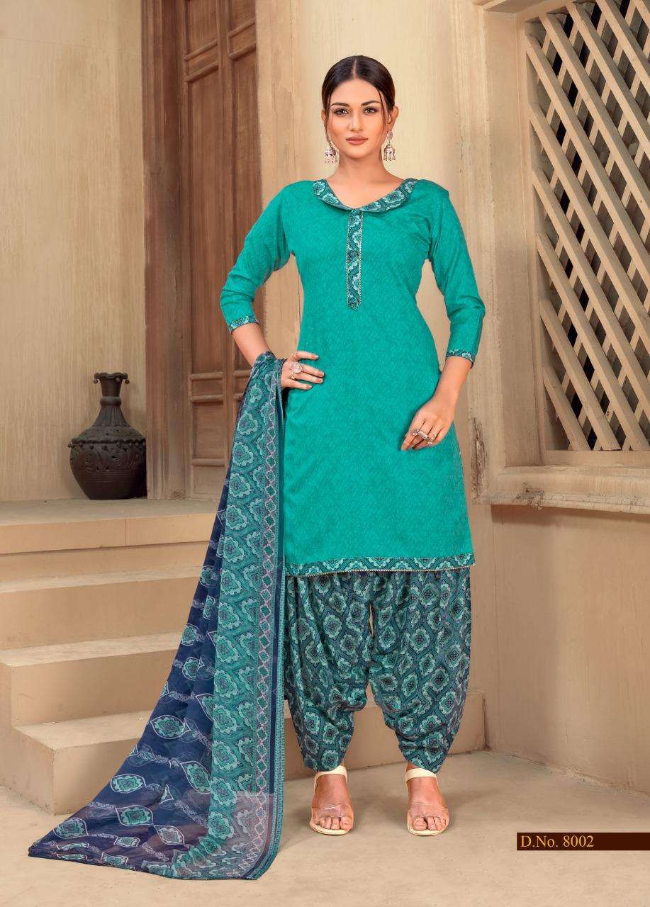 EKTA VOL-8 BY SHIV GORI SILK MILLS 8001 TO 8012 SERIES BEAUTIFUL STYLISH SUITS FANCY COLORFUL CASUAL WEAR & ETHNIC WEAR & READY TO WEAR HEAVY COTTON PRINTED DRESSES AT WHOLESALE PRICE