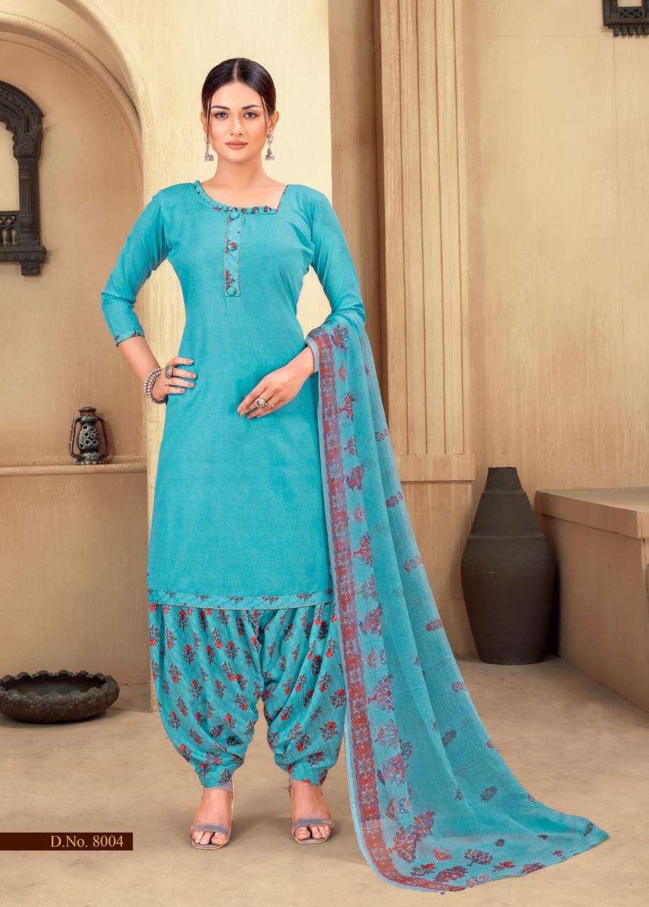 EKTA VOL-8 BY SHIV GORI SILK MILLS 8001 TO 8012 SERIES BEAUTIFUL STYLISH SUITS FANCY COLORFUL CASUAL WEAR & ETHNIC WEAR & READY TO WEAR HEAVY COTTON PRINTED DRESSES AT WHOLESALE PRICE