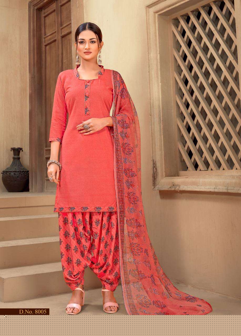 EKTA VOL-8 BY SHIV GORI SILK MILLS 8001 TO 8012 SERIES BEAUTIFUL STYLISH SUITS FANCY COLORFUL CASUAL WEAR & ETHNIC WEAR & READY TO WEAR HEAVY COTTON PRINTED DRESSES AT WHOLESALE PRICE