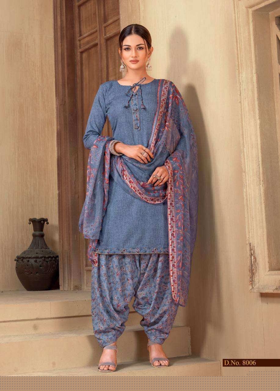 EKTA VOL-8 BY SHIV GORI SILK MILLS 8001 TO 8012 SERIES BEAUTIFUL STYLISH SUITS FANCY COLORFUL CASUAL WEAR & ETHNIC WEAR & READY TO WEAR HEAVY COTTON PRINTED DRESSES AT WHOLESALE PRICE