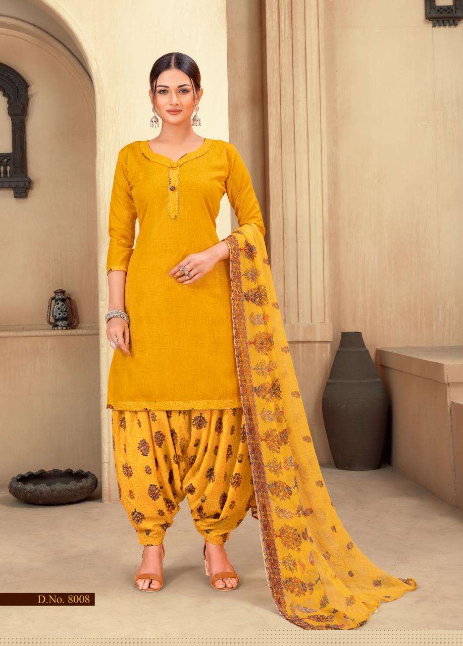 EKTA VOL-8 BY SHIV GORI SILK MILLS 8001 TO 8012 SERIES BEAUTIFUL STYLISH SUITS FANCY COLORFUL CASUAL WEAR & ETHNIC WEAR & READY TO WEAR HEAVY COTTON PRINTED DRESSES AT WHOLESALE PRICE
