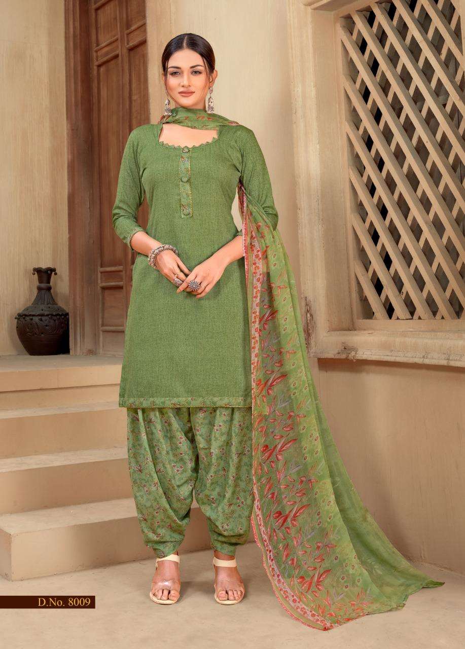 EKTA VOL-8 BY SHIV GORI SILK MILLS 8001 TO 8012 SERIES BEAUTIFUL STYLISH SUITS FANCY COLORFUL CASUAL WEAR & ETHNIC WEAR & READY TO WEAR HEAVY COTTON PRINTED DRESSES AT WHOLESALE PRICE