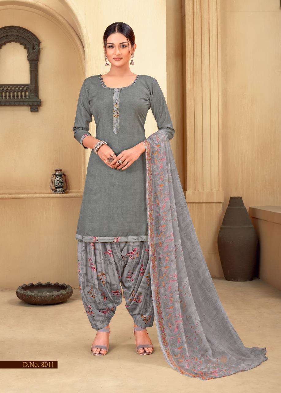 EKTA VOL-8 BY SHIV GORI SILK MILLS 8001 TO 8012 SERIES BEAUTIFUL STYLISH SUITS FANCY COLORFUL CASUAL WEAR & ETHNIC WEAR & READY TO WEAR HEAVY COTTON PRINTED DRESSES AT WHOLESALE PRICE