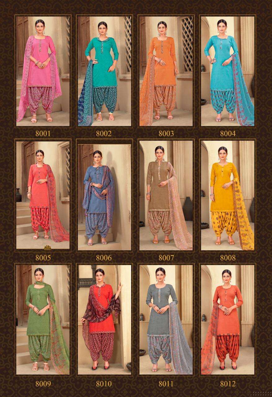 EKTA VOL-8 BY SHIV GORI SILK MILLS 8001 TO 8012 SERIES BEAUTIFUL STYLISH SUITS FANCY COLORFUL CASUAL WEAR & ETHNIC WEAR & READY TO WEAR HEAVY COTTON PRINTED DRESSES AT WHOLESALE PRICE
