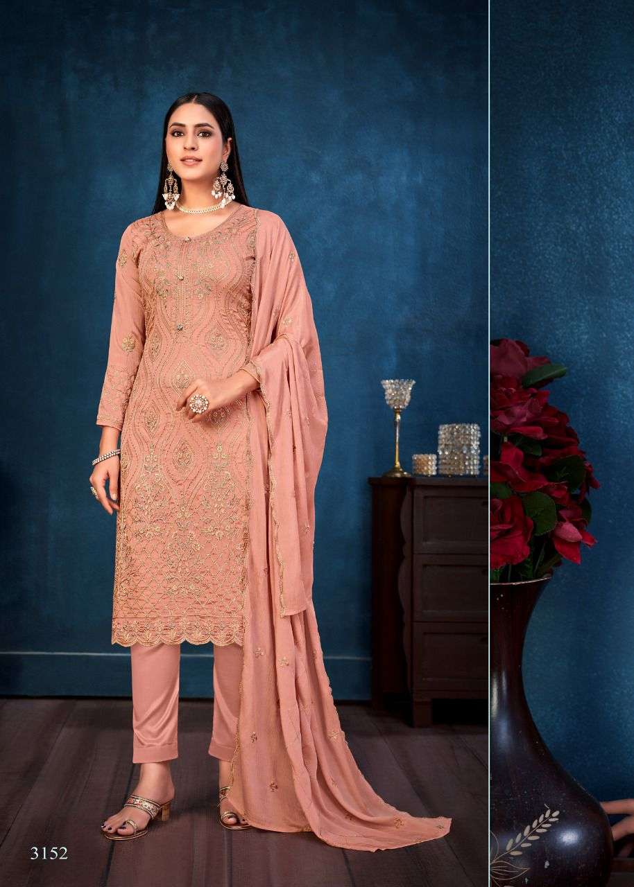 TAWAKKAL BY BELA FASHION 3150 TO 3156 SERIES BEAUTIFUL SUITS COLORFUL STYLISH FANCY CASUAL WEAR & ETHNIC WEAR CHINNON CHIFFON DRESSES AT WHOLESALE PRICE