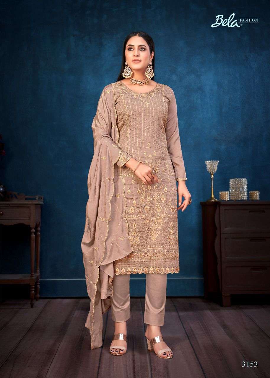 TAWAKKAL BY BELA FASHION 3150 TO 3156 SERIES BEAUTIFUL SUITS COLORFUL STYLISH FANCY CASUAL WEAR & ETHNIC WEAR CHINNON CHIFFON DRESSES AT WHOLESALE PRICE