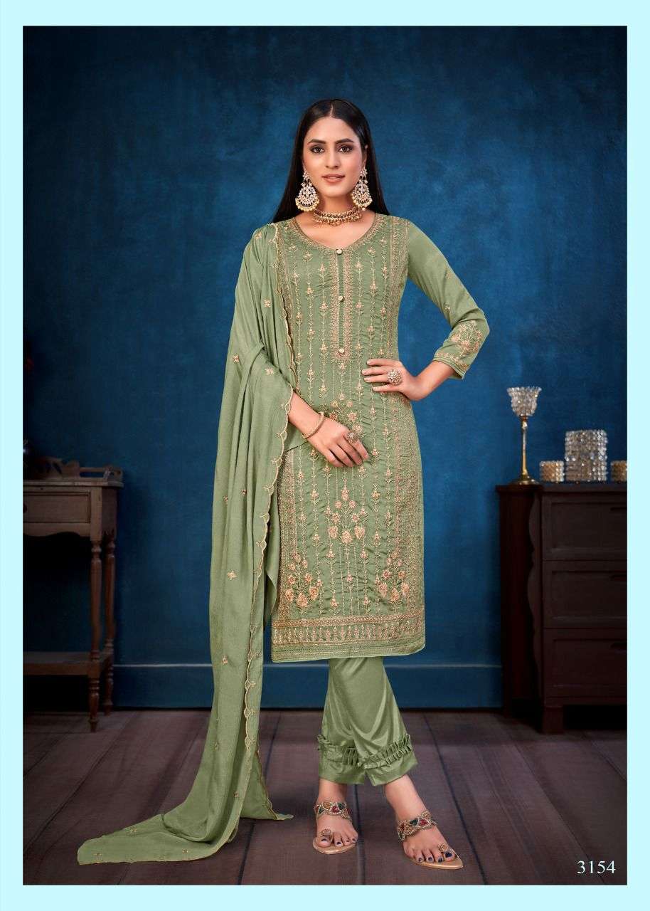 TAWAKKAL BY BELA FASHION 3150 TO 3156 SERIES BEAUTIFUL SUITS COLORFUL STYLISH FANCY CASUAL WEAR & ETHNIC WEAR CHINNON CHIFFON DRESSES AT WHOLESALE PRICE