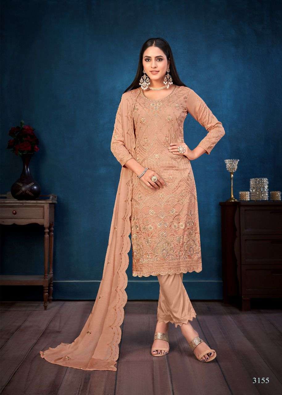 TAWAKKAL BY BELA FASHION 3150 TO 3156 SERIES BEAUTIFUL SUITS COLORFUL STYLISH FANCY CASUAL WEAR & ETHNIC WEAR CHINNON CHIFFON DRESSES AT WHOLESALE PRICE