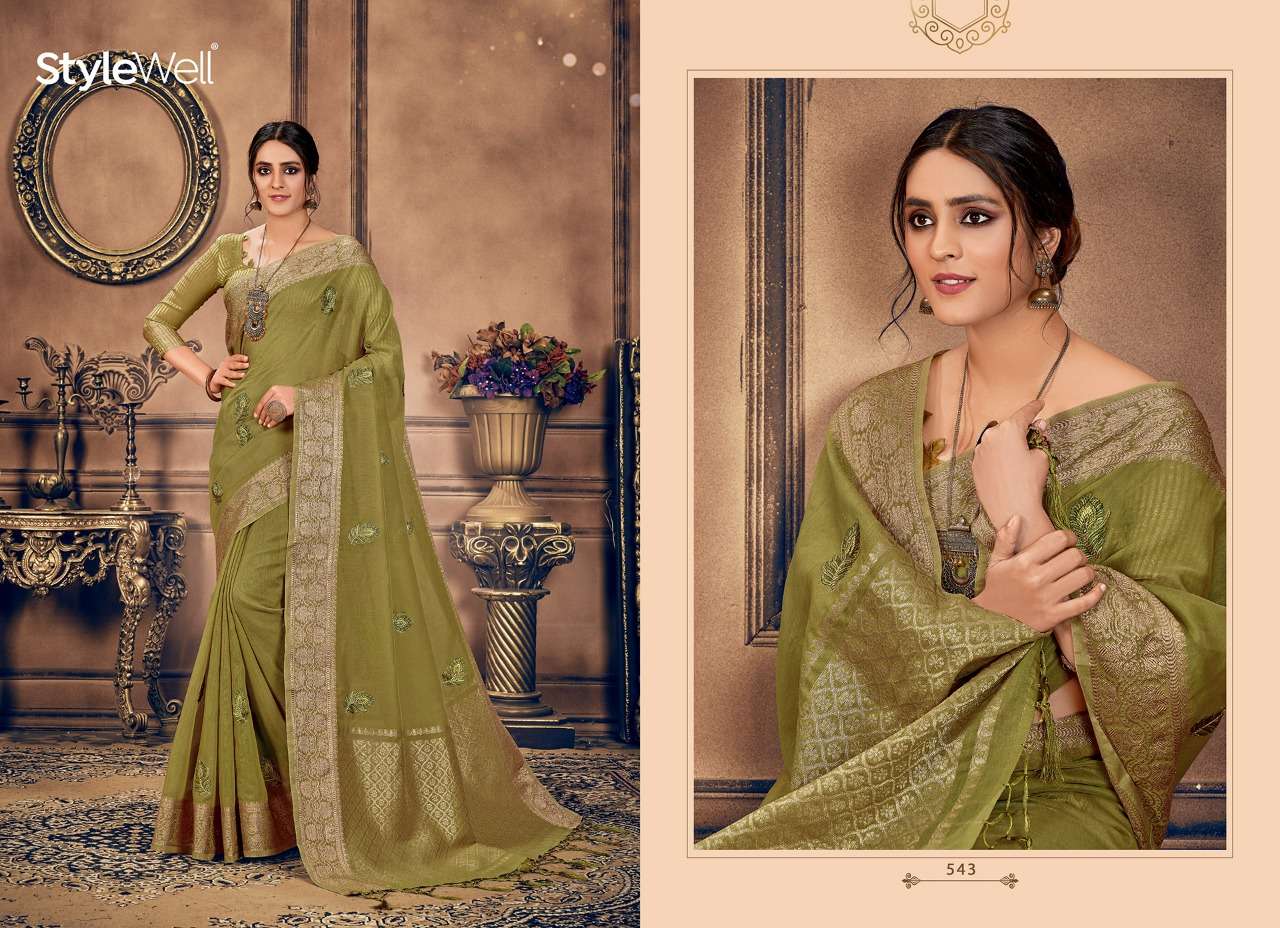 MORPANKH BY STYLEWELL 541 TO 546 SERIES INDIAN TRADITIONAL WEAR COLLECTION BEAUTIFUL STYLISH FANCY COLORFUL PARTY WEAR & OCCASIONAL WEAR JACQUARD COTTON SILK SAREES AT WHOLESALE PRICE