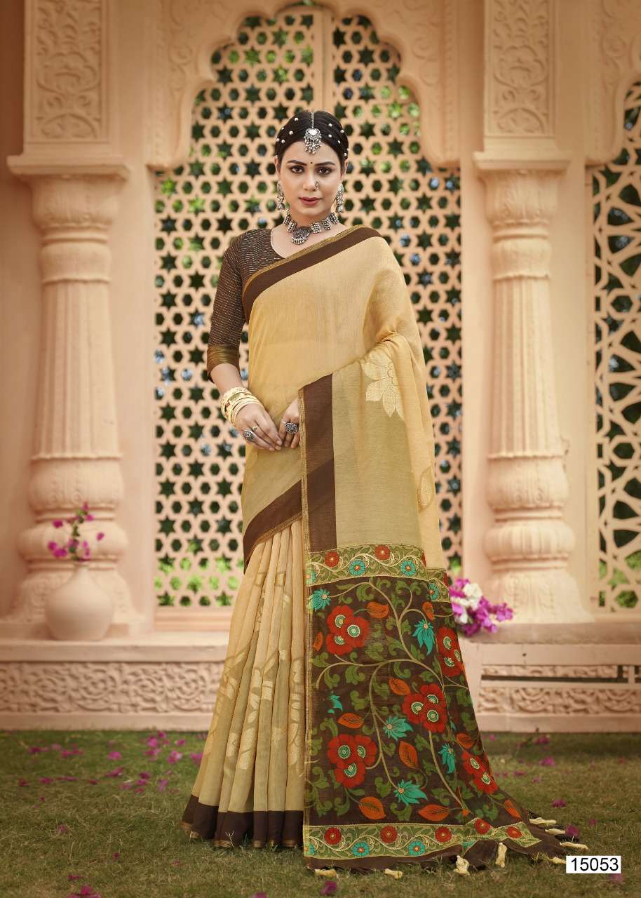 KANYASHI BY TRIVENI 15051 TO 15058 SERIES INDIAN TRADITIONAL WEAR COLLECTION BEAUTIFUL STYLISH FANCY COLORFUL PARTY WEAR & OCCASIONAL WEAR COTTON PRINT SAREES AT WHOLESALE PRICE