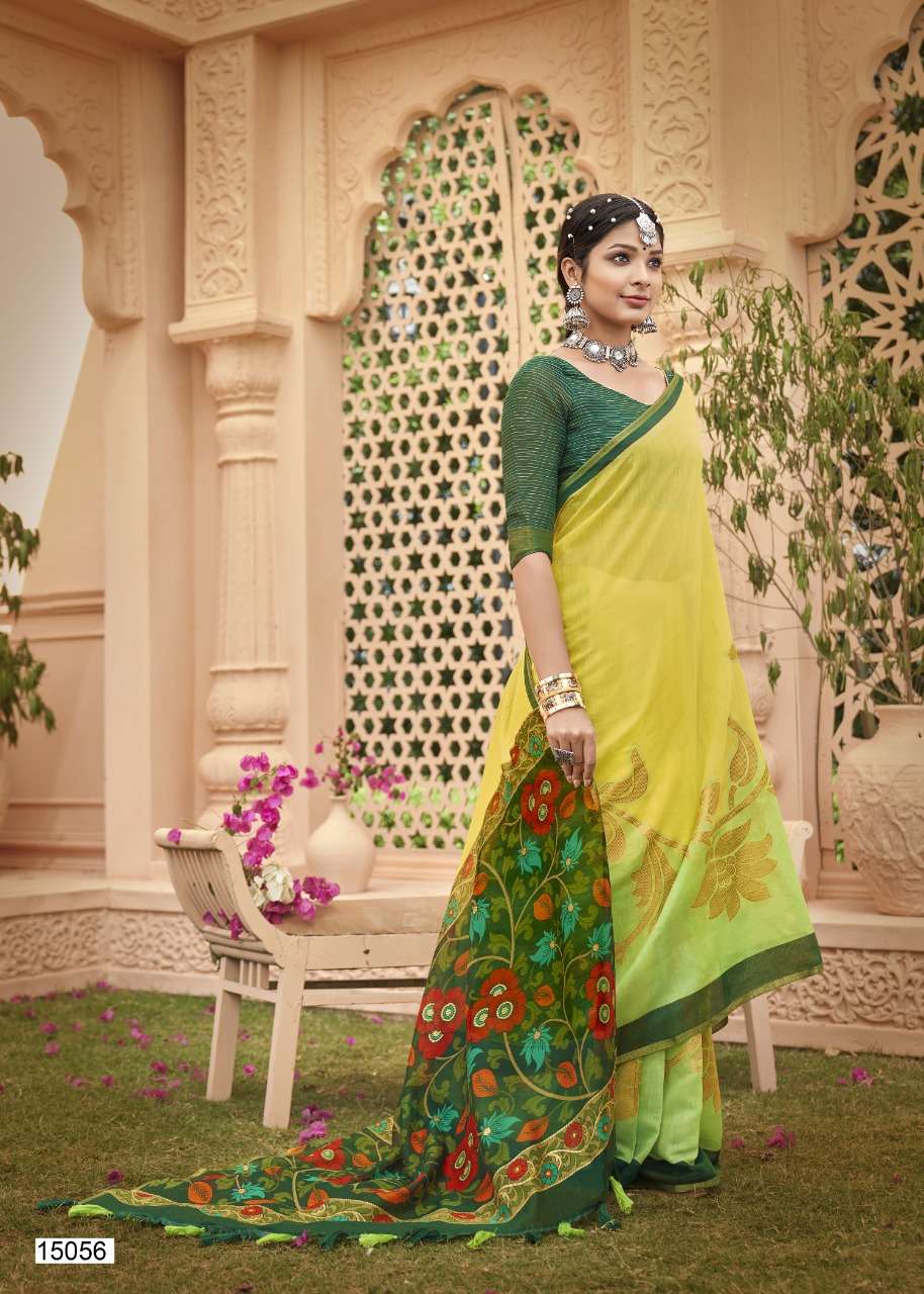 KANYASHI BY TRIVENI 15051 TO 15058 SERIES INDIAN TRADITIONAL WEAR COLLECTION BEAUTIFUL STYLISH FANCY COLORFUL PARTY WEAR & OCCASIONAL WEAR COTTON PRINT SAREES AT WHOLESALE PRICE