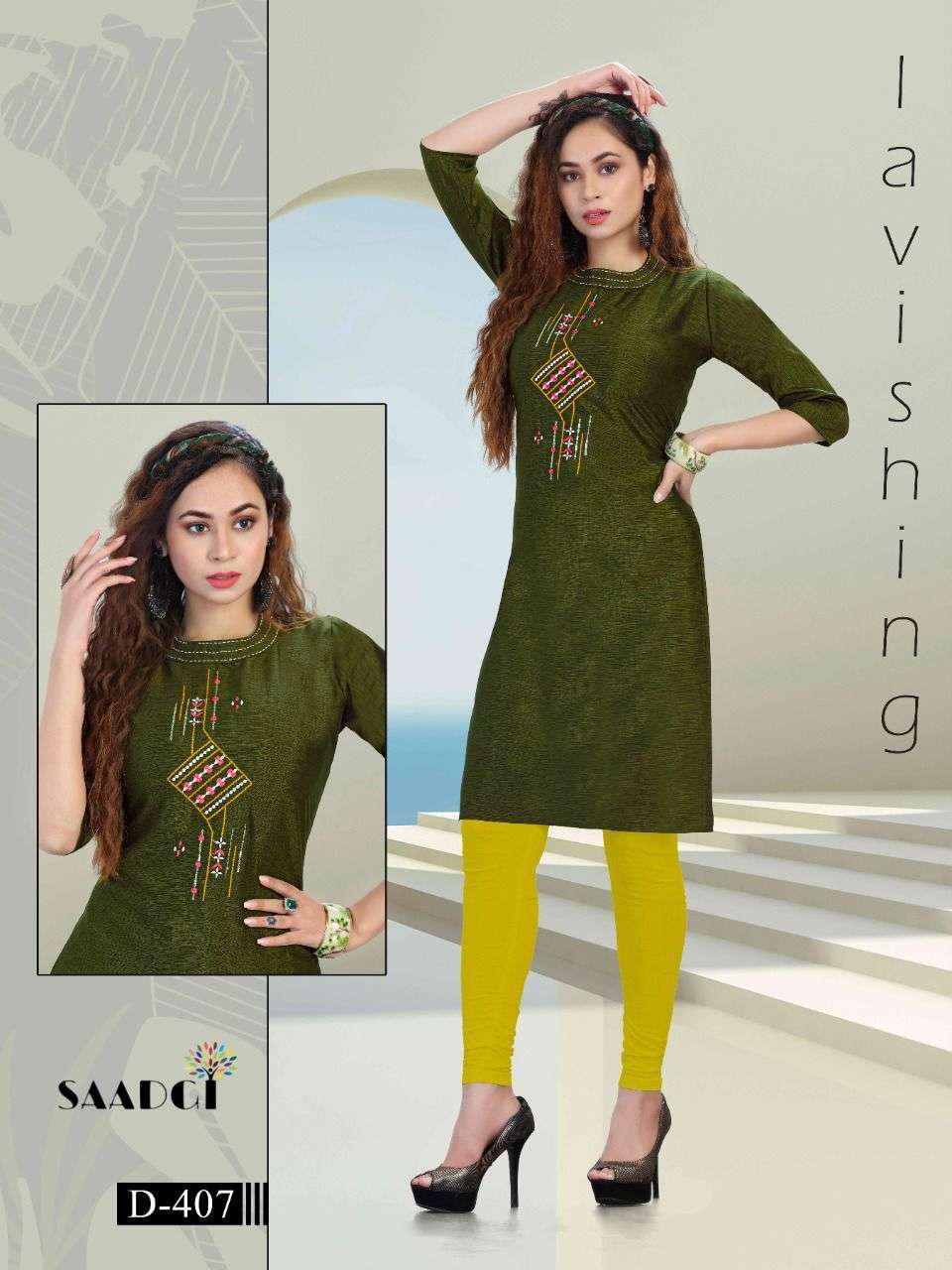 DUSTER BY SAADGI 401 TO 410 SERIES DESIGNER STYLISH FANCY COLORFUL BEAUTIFUL PARTY WEAR & ETHNIC WEAR COLLECTION SLUB EMBROIDERY KURTIS AT WHOLESALE PRICE