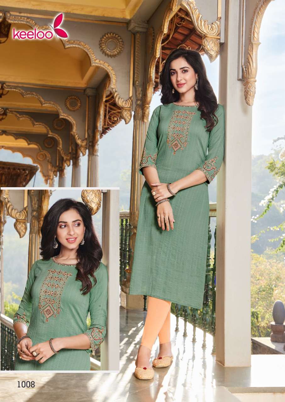 KANIKA BY KEELOO 1007 TO 1012 SERIES DESIGNER STYLISH FANCY COLORFUL BEAUTIFUL PARTY WEAR & ETHNIC WEAR COLLECTION VISCOSE EMBROIDERY KURTIS AT WHOLESALE PRICE