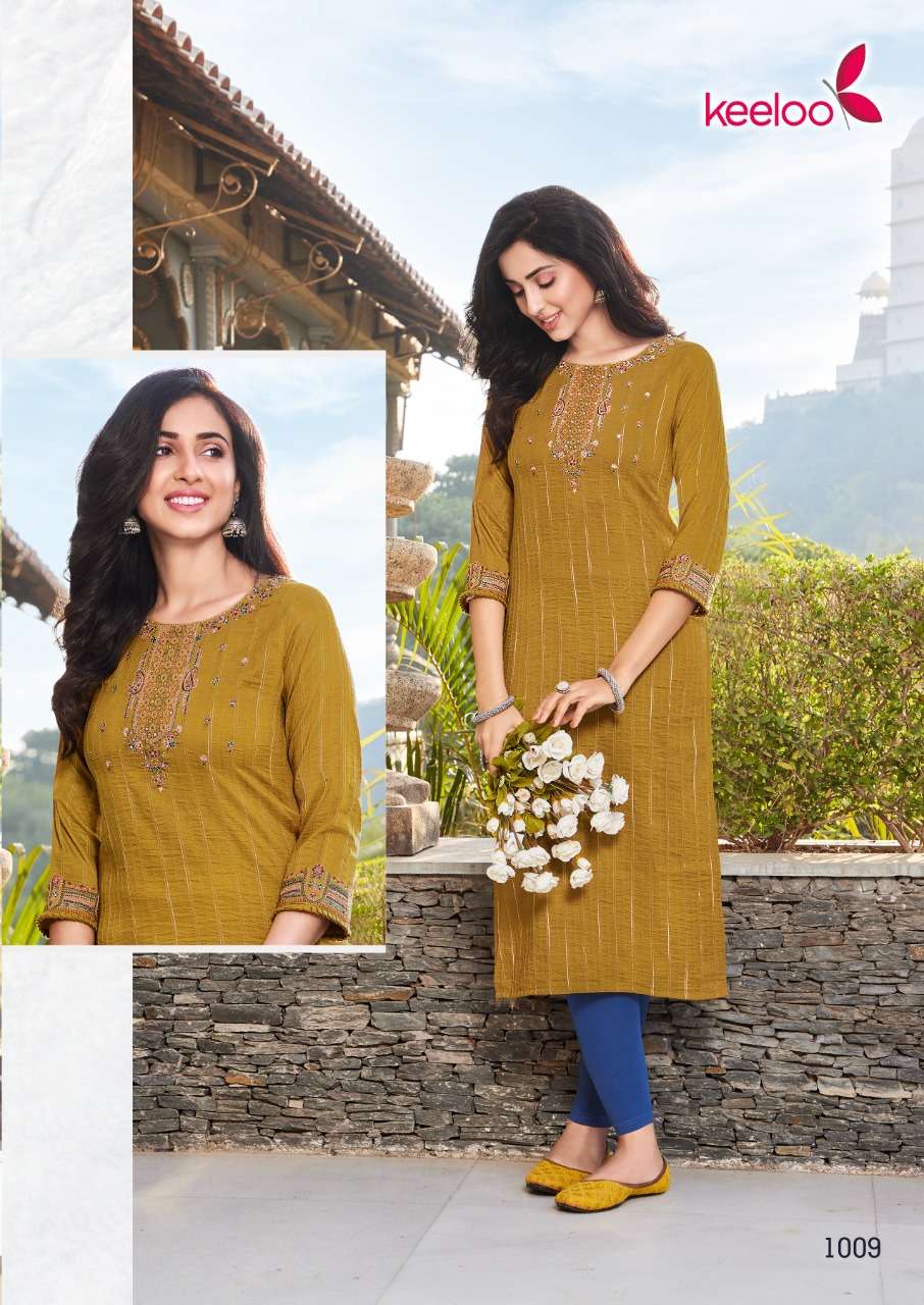 KANIKA BY KEELOO 1007 TO 1012 SERIES DESIGNER STYLISH FANCY COLORFUL BEAUTIFUL PARTY WEAR & ETHNIC WEAR COLLECTION VISCOSE EMBROIDERY KURTIS AT WHOLESALE PRICE