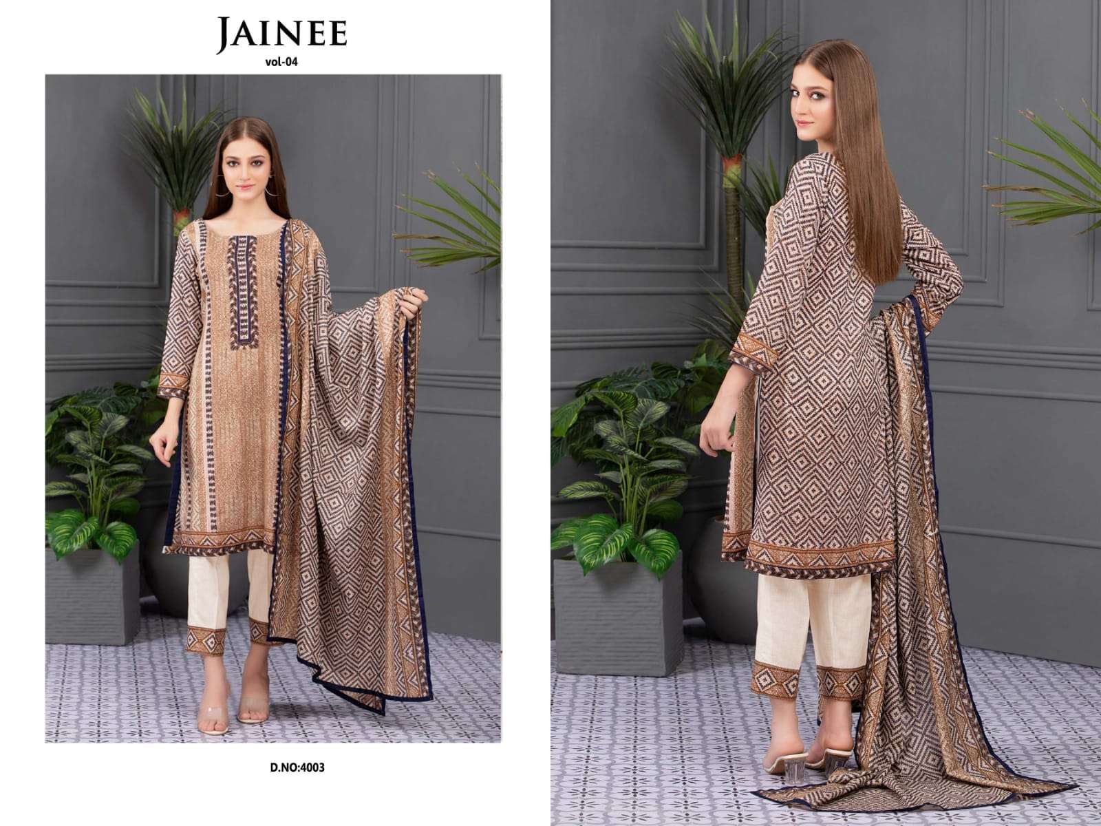 JAINEE VOL-4 BY AGHA NOOR 4001 TO 4006 SERIES BEAUTIFUL SUITS COLORFUL STYLISH FANCY CASUAL WEAR & ETHNIC WEAR LAWN COTTON DIGITAL PRINT DRESSES AT WHOLESALE PRICE