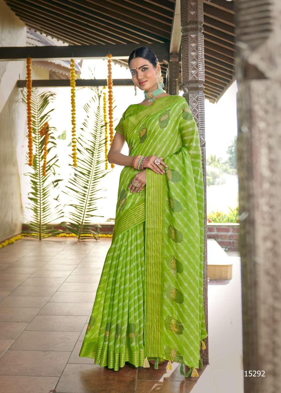 AADARSHINI BY TRIVENI 15291 TO 15298 SERIES INDIAN TRADITIONAL WEAR COLLECTION BEAUTIFUL STYLISH FANCY COLORFUL PARTY WEAR & OCCASIONAL WEAR COTTON SAREES AT WHOLESALE PRICE