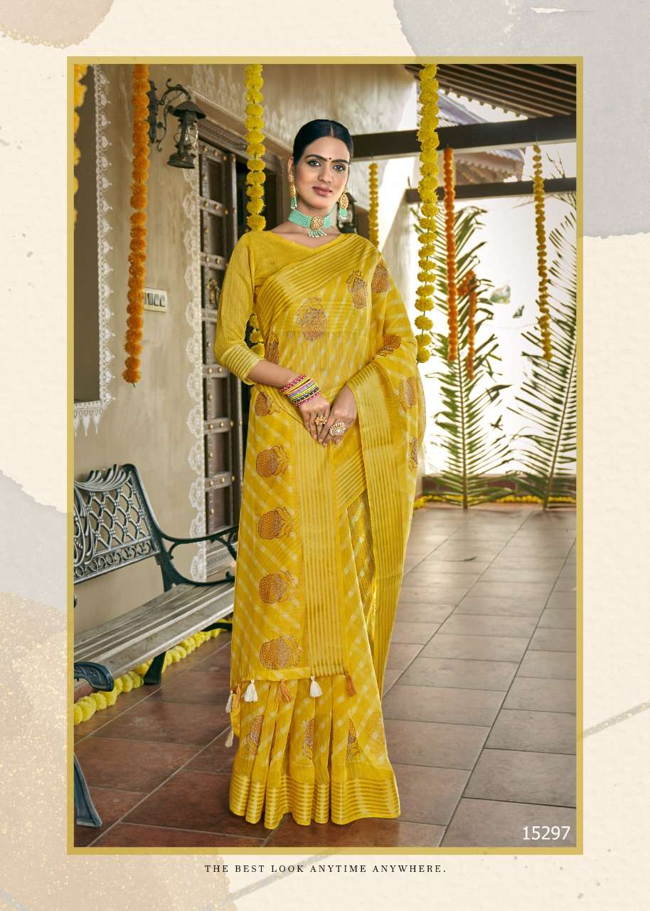 AADARSHINI BY TRIVENI 15291 TO 15298 SERIES INDIAN TRADITIONAL WEAR COLLECTION BEAUTIFUL STYLISH FANCY COLORFUL PARTY WEAR & OCCASIONAL WEAR COTTON SAREES AT WHOLESALE PRICE