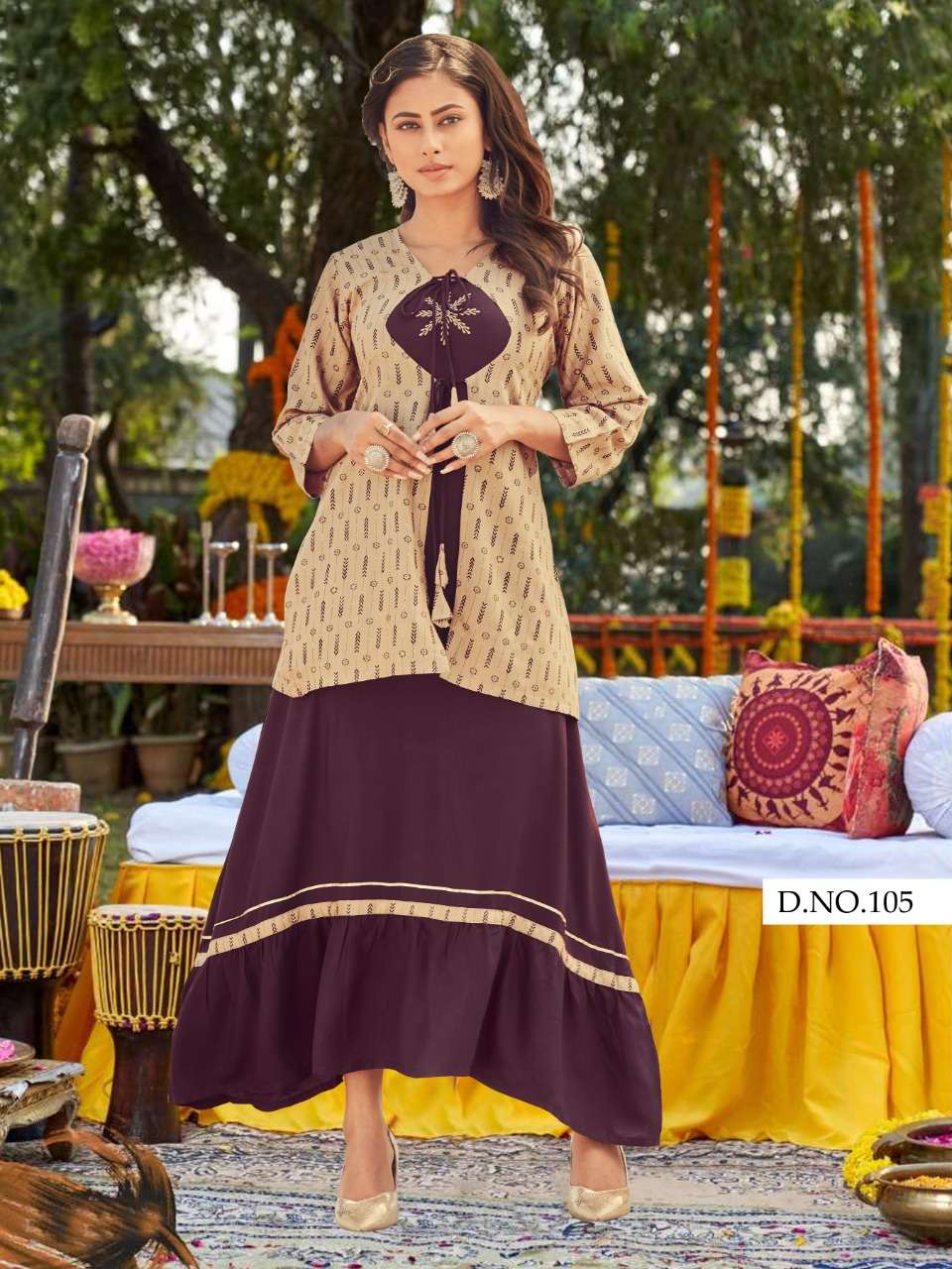 FLORA BY MAJISHA NX 101 TO 108 SERIES DESIGNER STYLISH FANCY COLORFUL BEAUTIFUL PARTY WEAR & ETHNIC WEAR COLLECTION RAYON PRINT KURTIS WITH KOTI AT WHOLESALE PRICE